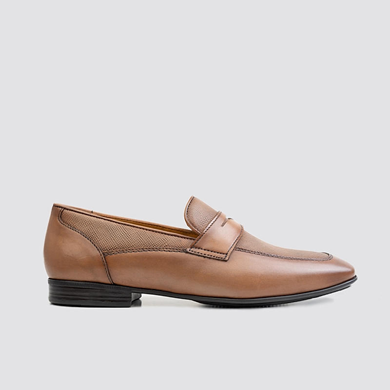 Language Sand Mens Grant Leather Loafer