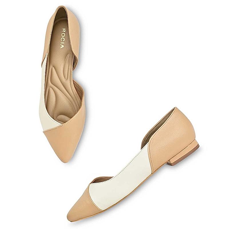 Rocia Beige Women Color Blocking Ballerinas