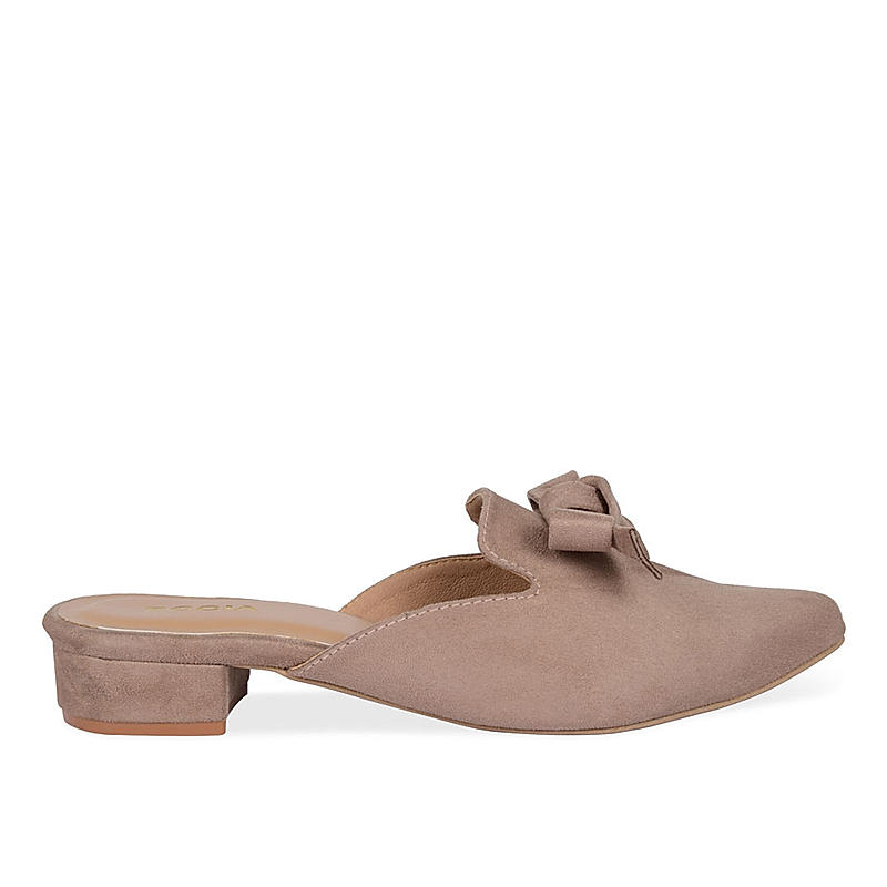 Rocia Chickoo Women Suede Bow Tie Mules