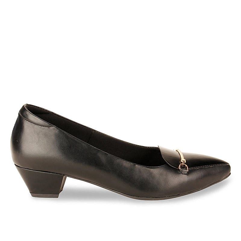 Rocia Black Women Cuban Heeled Pumps