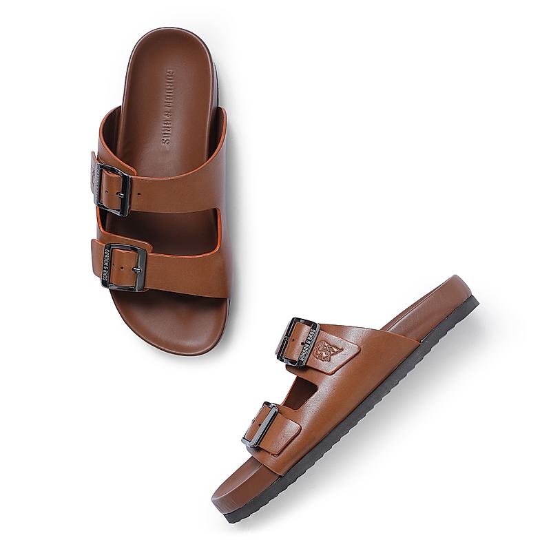 GORDON & BROS TAN MEN SANDALS