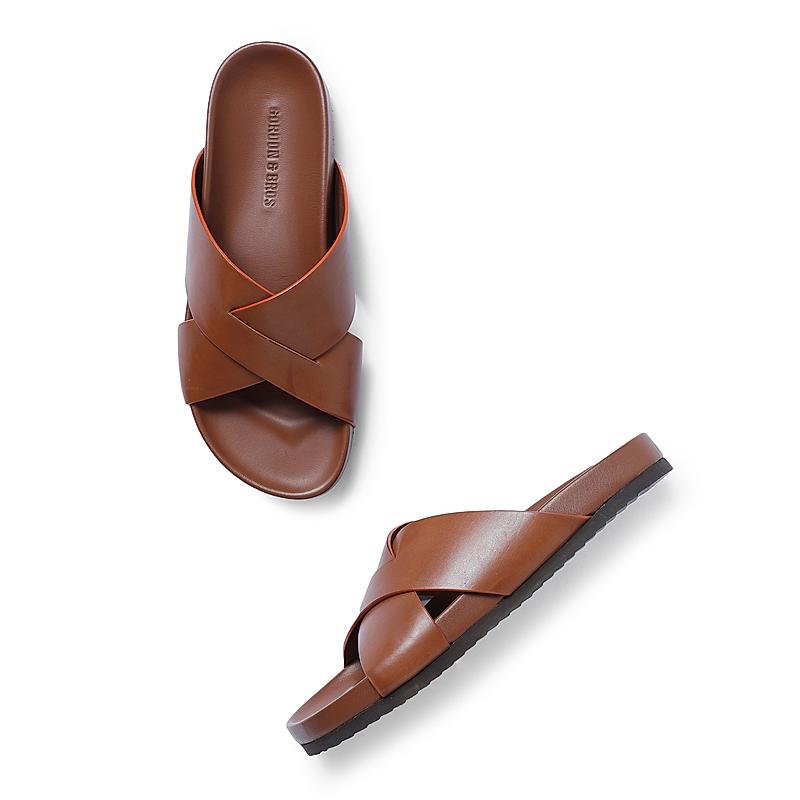 GORDON & BROS TAN MEN SANDALS