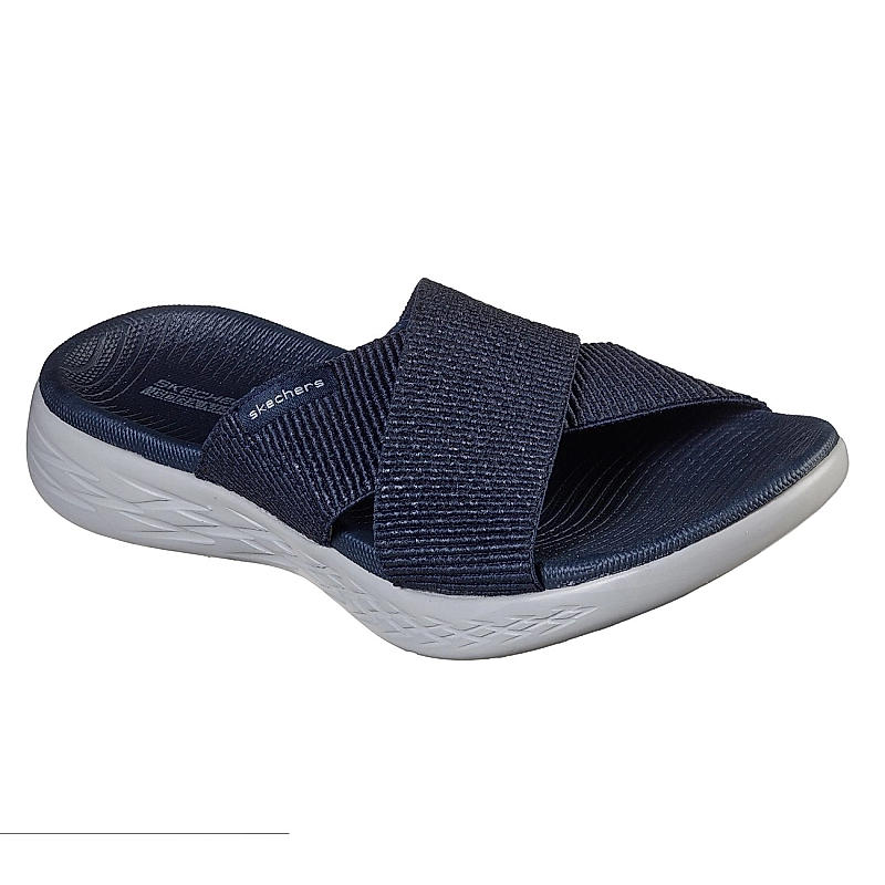 Skechers Navy Womens On The Go 600 Glistening Flip Flops