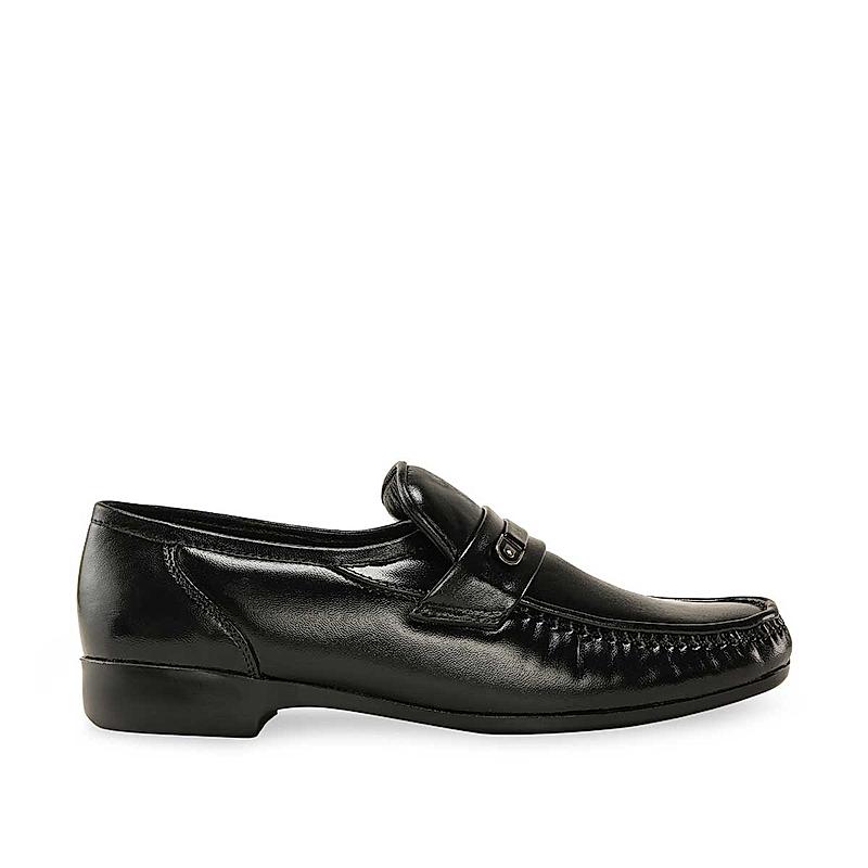 Regal Black Men Flexible Formal Leather Slip On Shoes