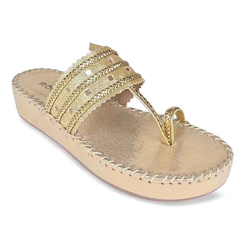 Rocia Gold Women Ornate Braided Flats