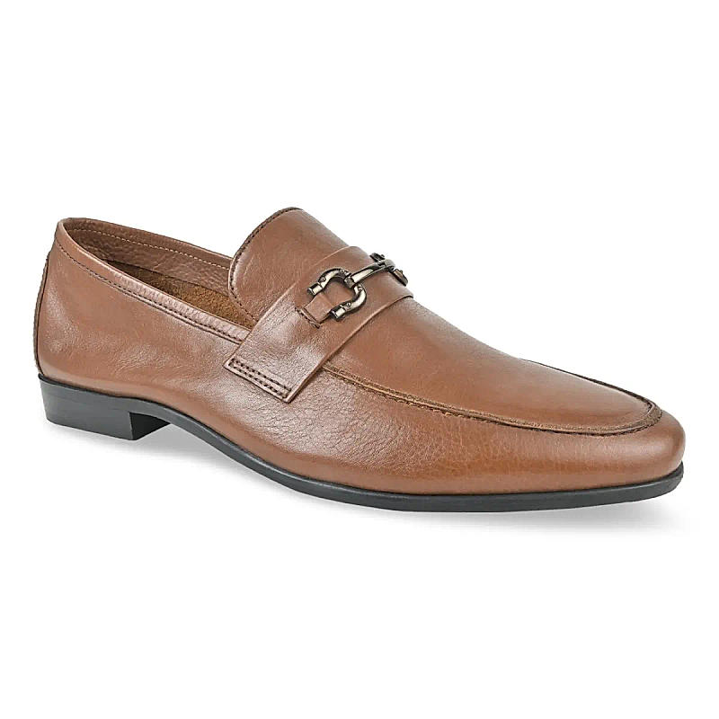 Imperio Tan Men Buckled Leather Slip Ons