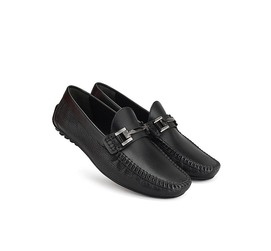 Black Moccasins With Buckle