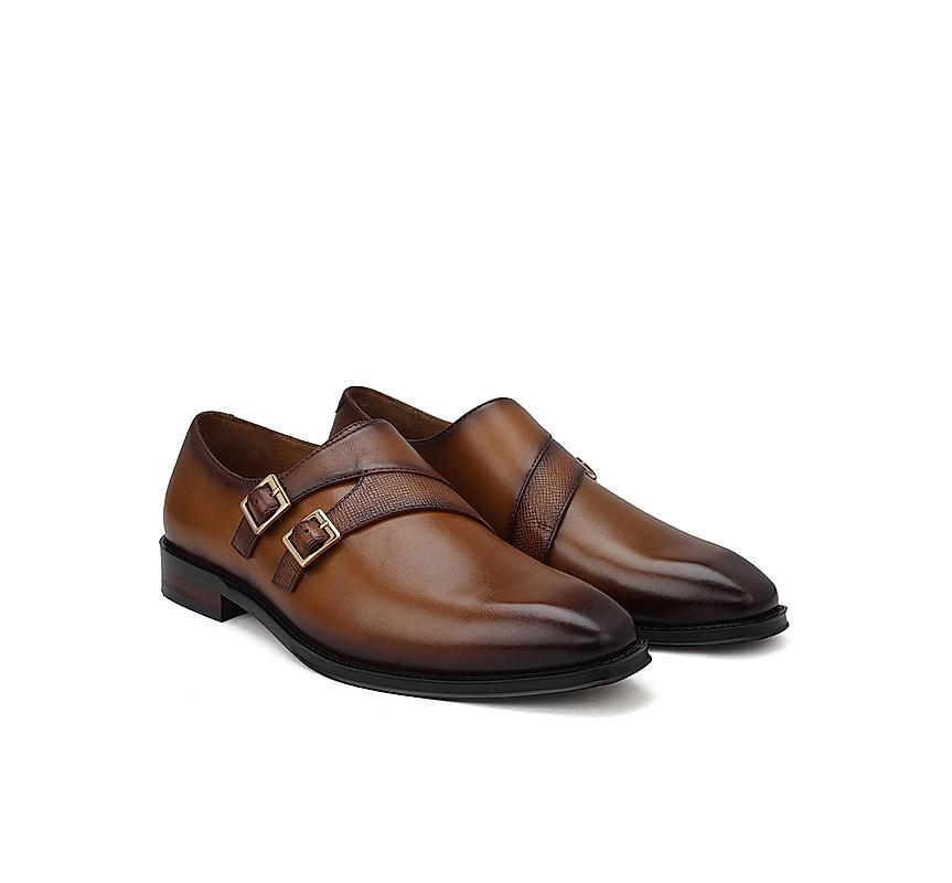 Tan Leather Monk Straps