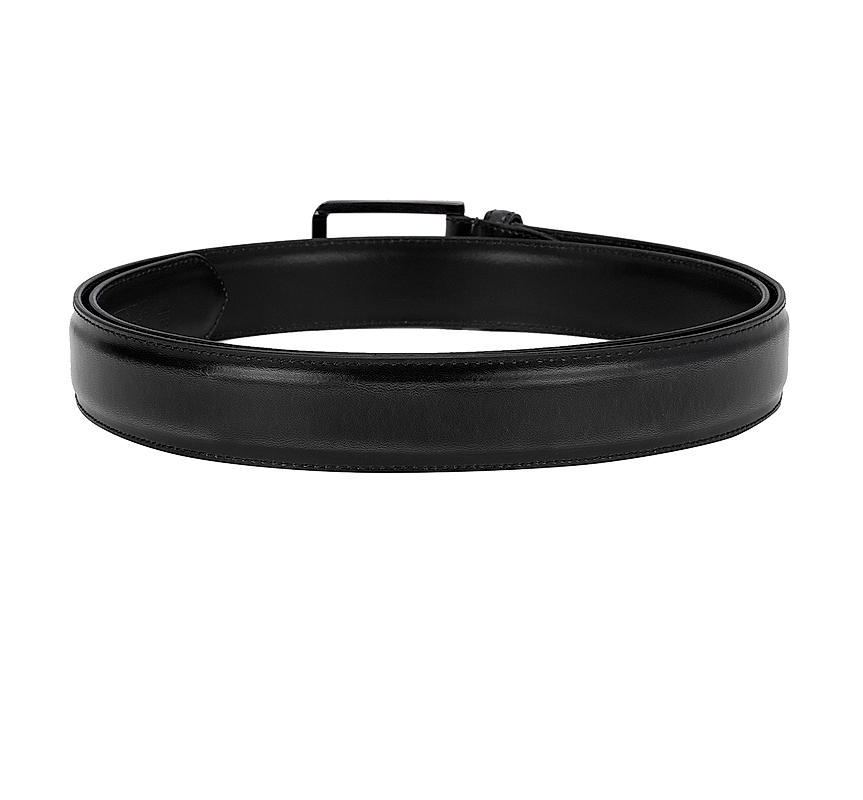 Black Plain Leather Belt