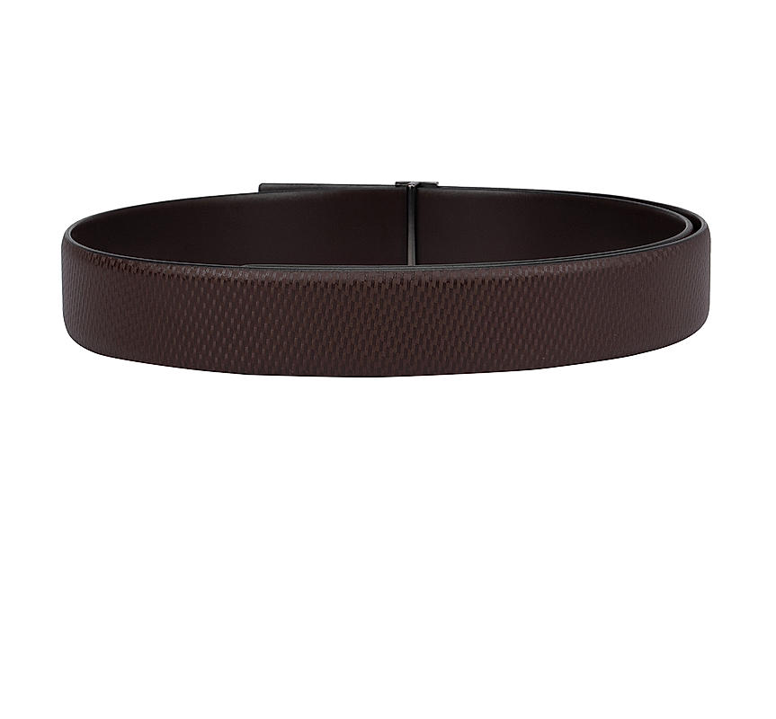 Brown Textured Leather Belt