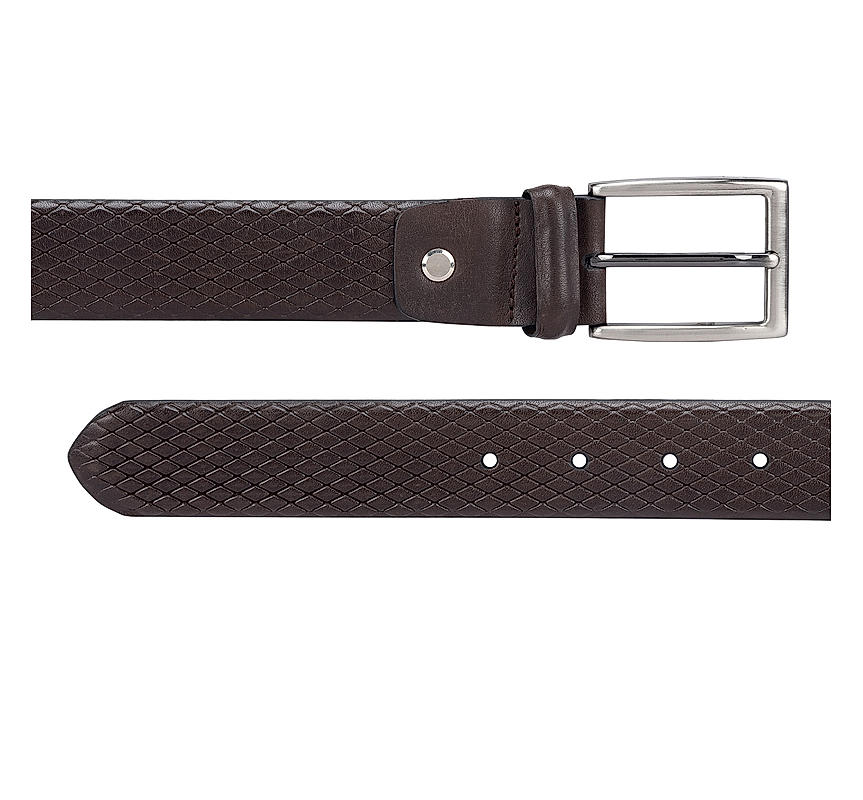 Brown Mat Embossed Men's Belt