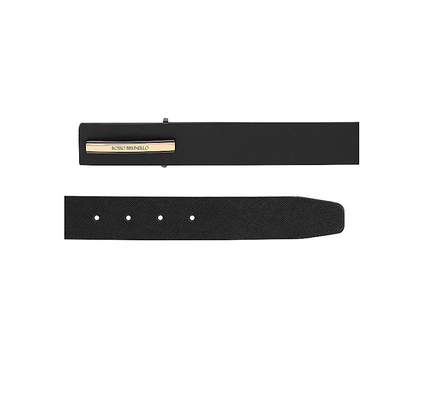 Black Saffiano Leather Men's Belt