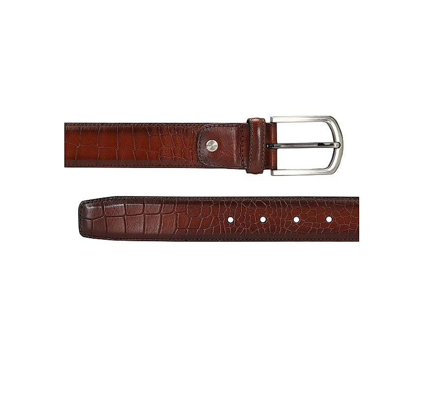 Tan Croco Textured Men's Belt