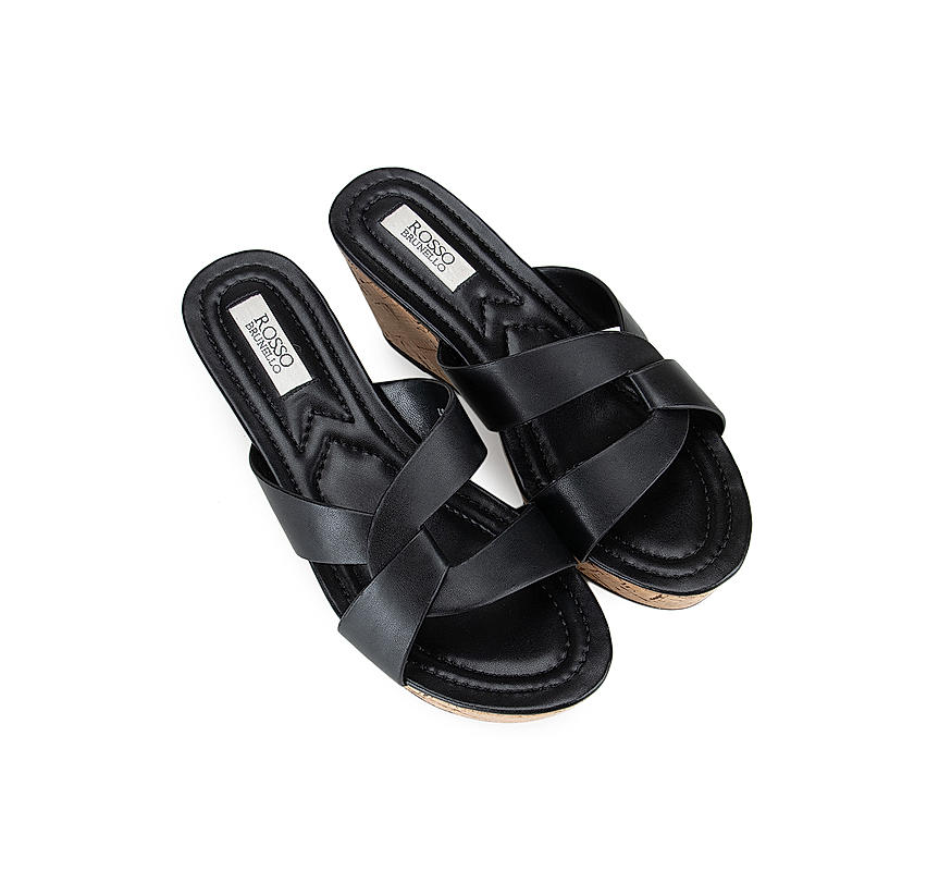 Black Strappy Wedges