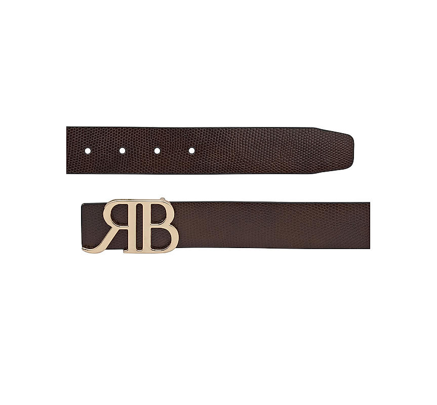 Brown Fish Textured Men's Belt