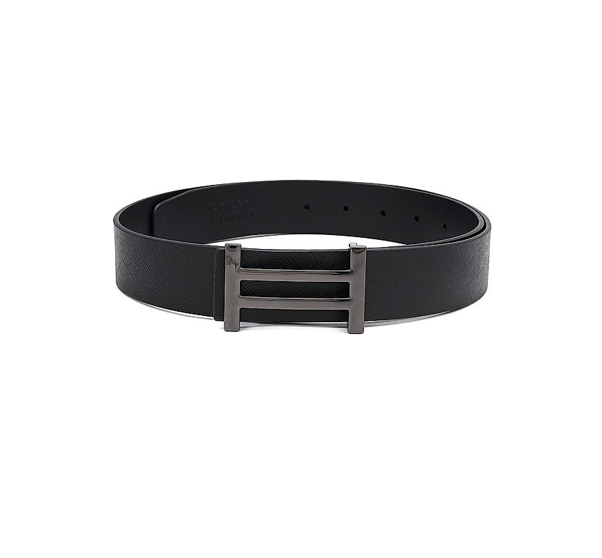 Black Saffiano Leather Men's Belt