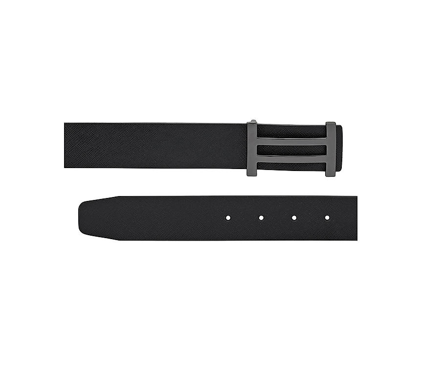 Black Saffiano Leather Men's Belt