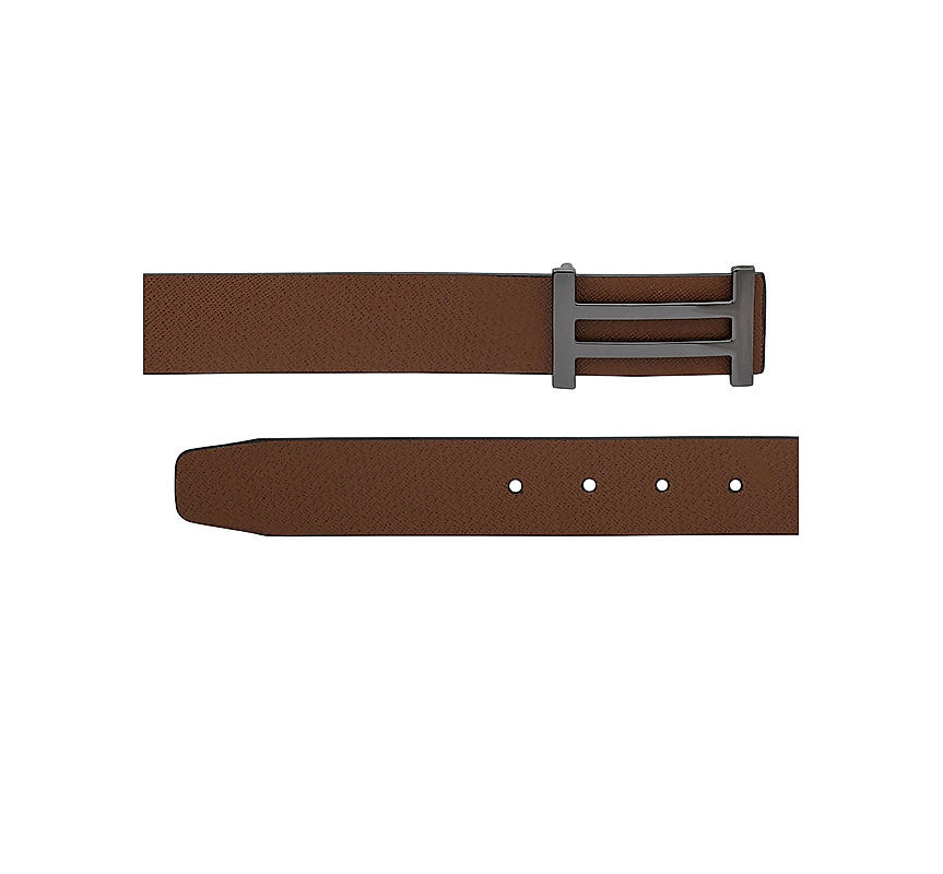 Tan Saffiano Leather Men's Belt