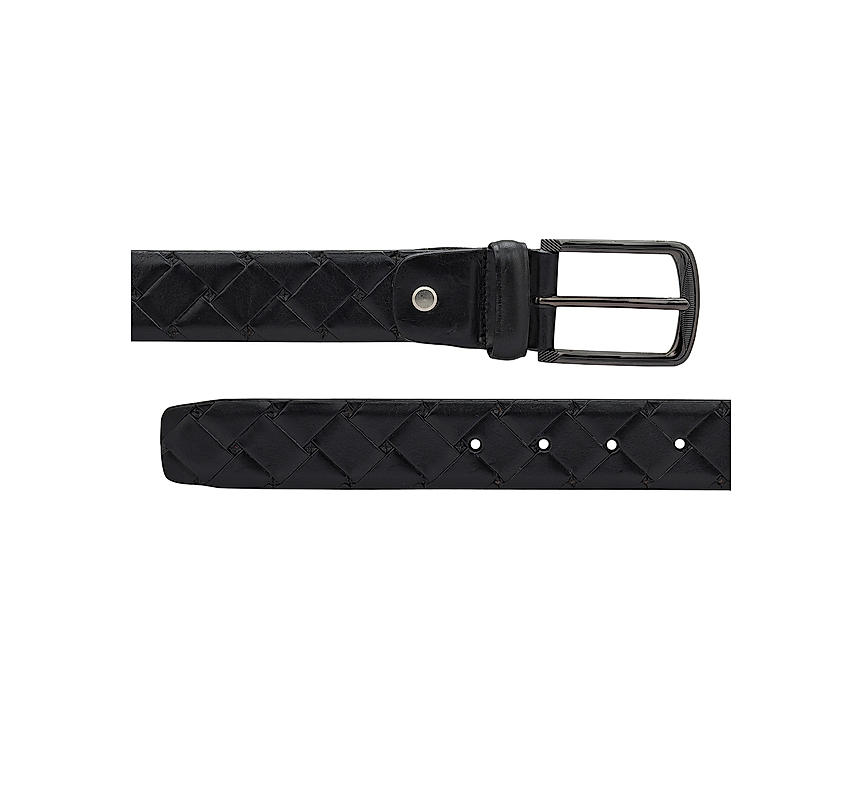 Black Mat Embossed Men's Belt