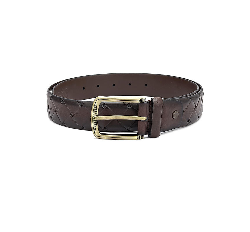 Brown Mat Embossed Men's Belt