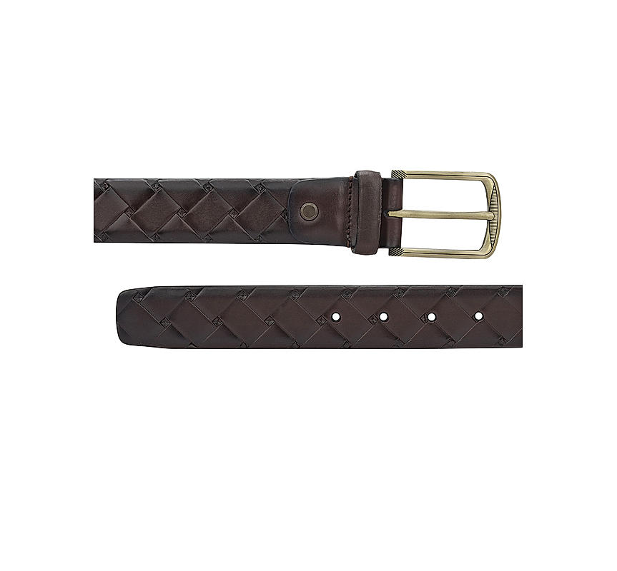 Brown Mat Embossed Men's Belt