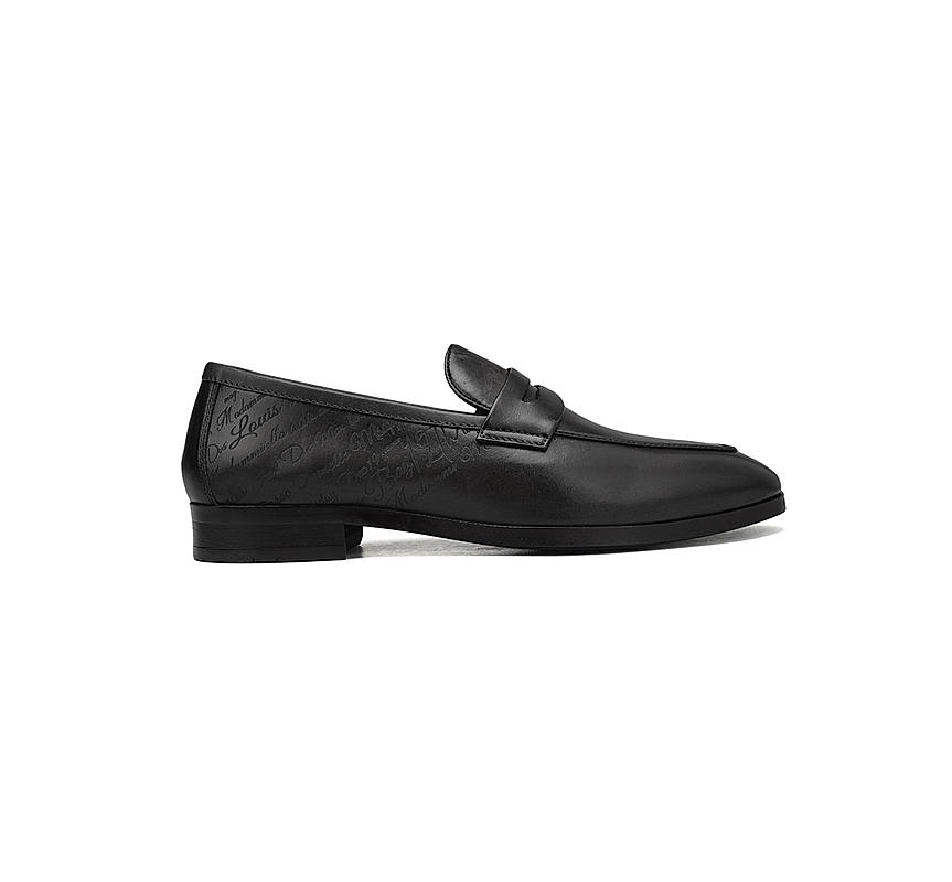 Black Signato Leather Loafers