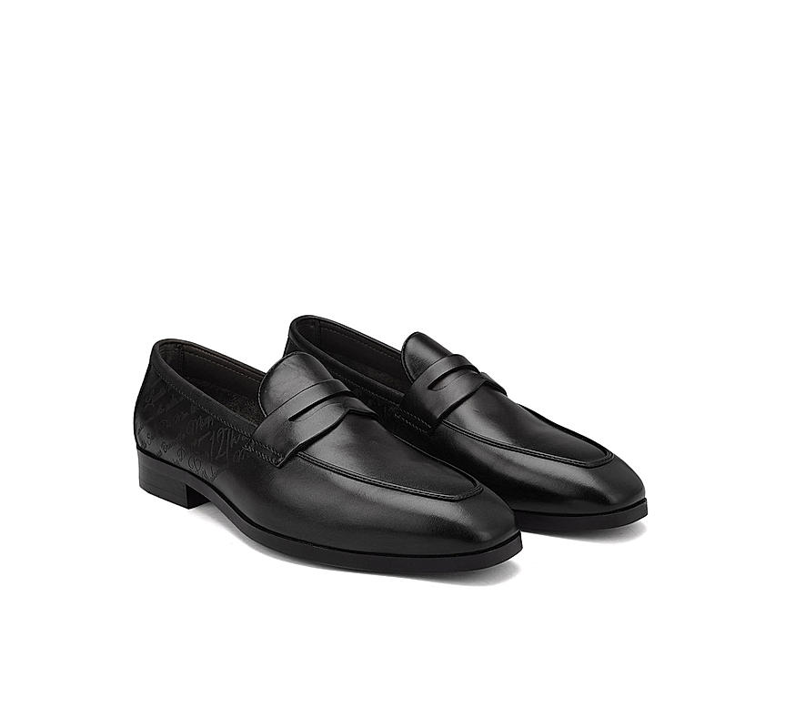 Black Signato Leather Loafers