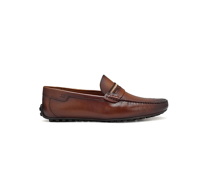 Tan Moccasins With Contrast Panel