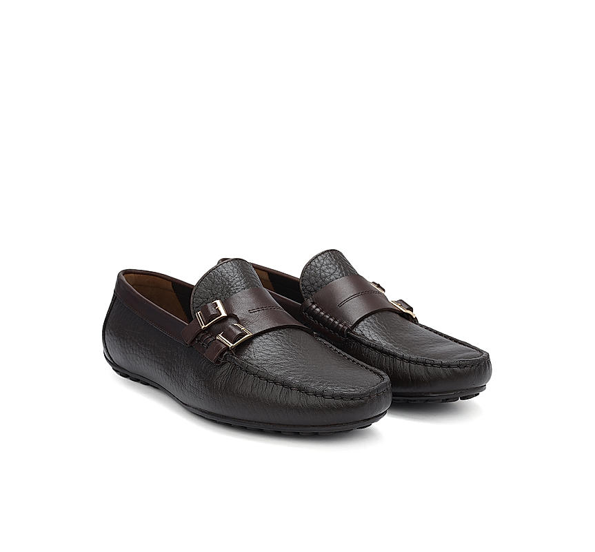 Brown Monk Strap Style Moccasins