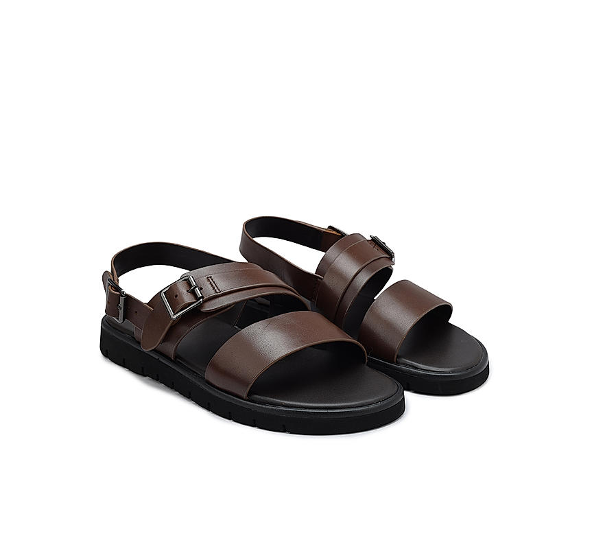 Brown Strappy Leather Sandals