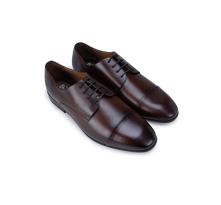 Brown Leather Cap Toe Lace Ups