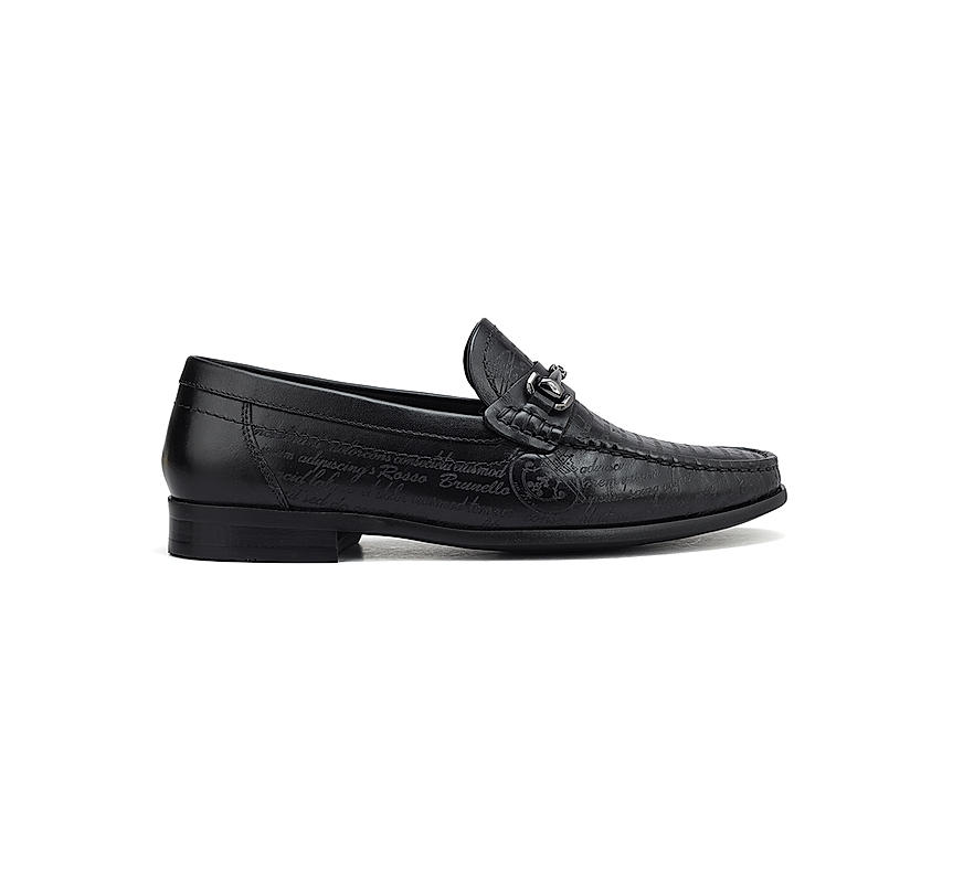 Black Signato Leather Loafers