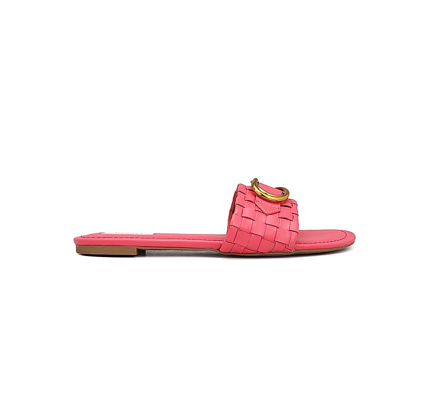 Pink Sliders With Gold Embellishment