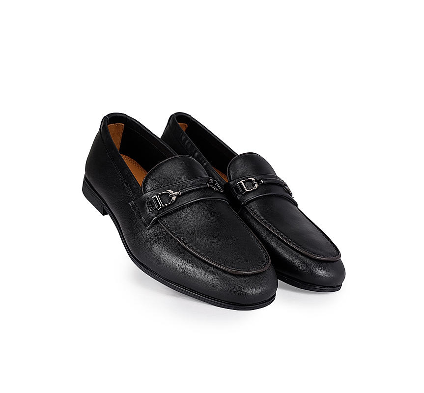 Black Loafers With Buckle
