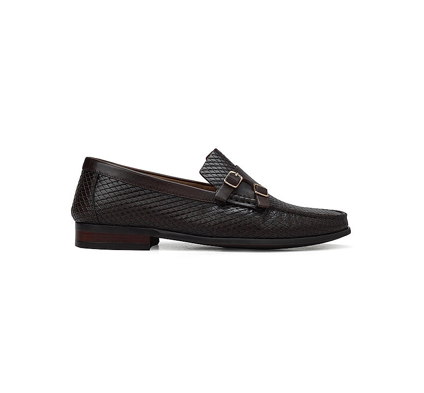 Brown Monk Strap Style Moccasins