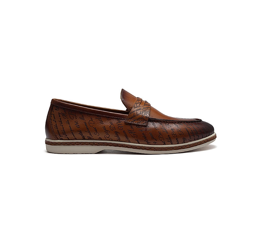 Tan Signato Leather Loafers