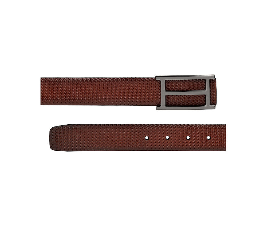 Tan Textured Leather Men's Belt