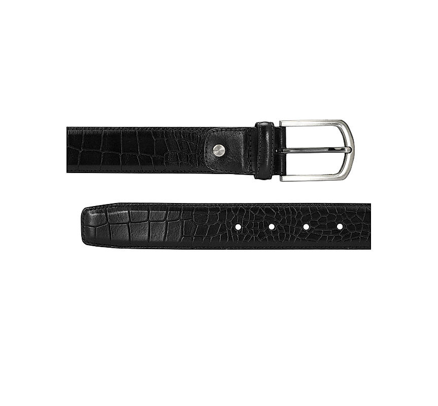 Black Croco Textured Men's Belt