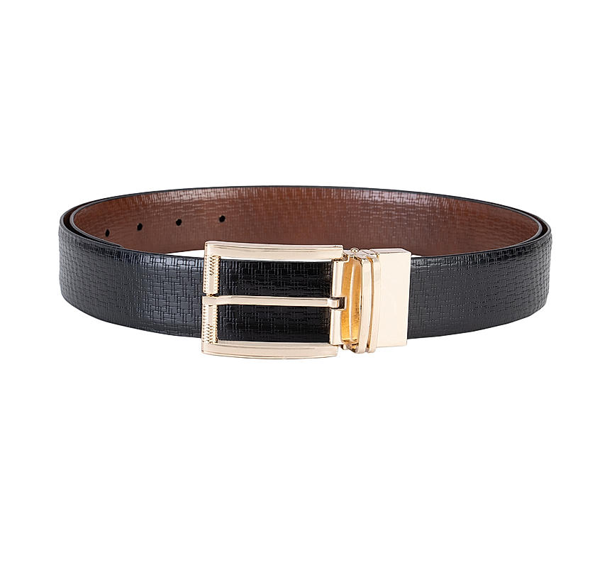 Black and Tan Textured Reversible Belt