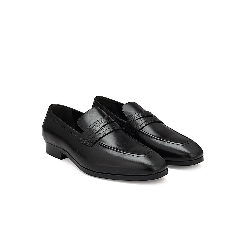 Black Signato Leather Loafers