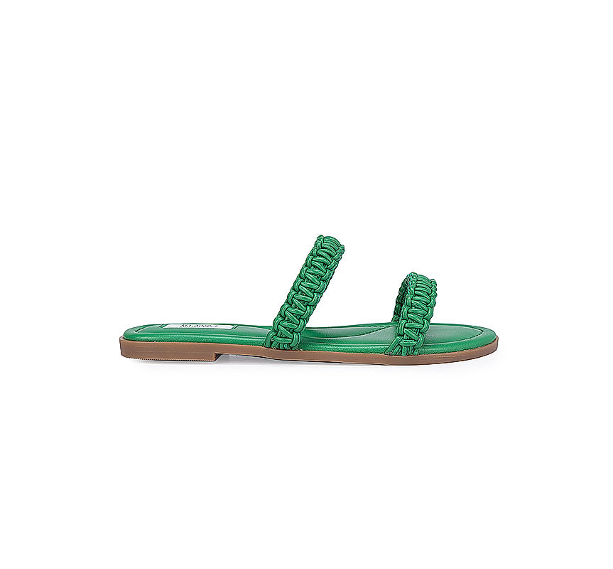Green Braided Strap Sliders