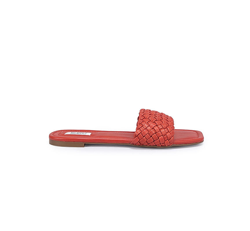 Red Woven Strap Sliders