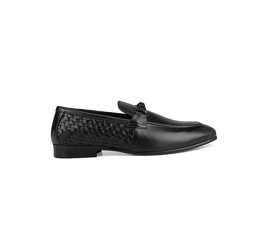 Black Embellished Loafers