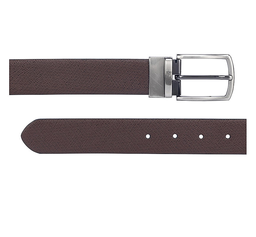 Brown Saffiano Reversible Men's Belt