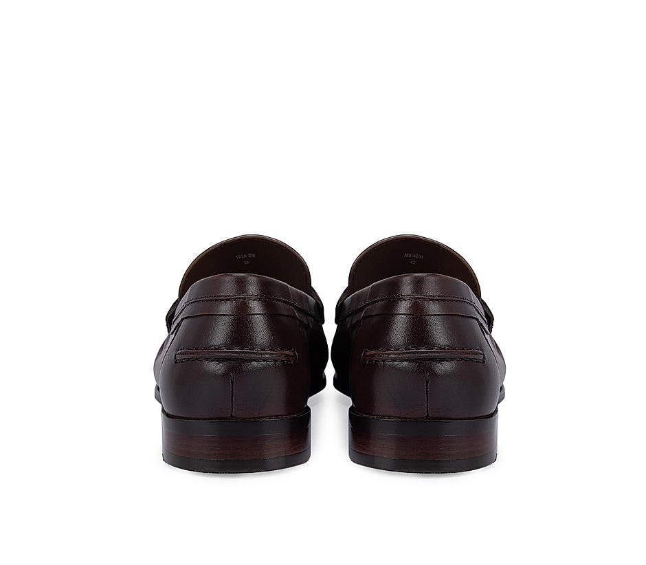 Coffee Moccasins With Metal Embellishment