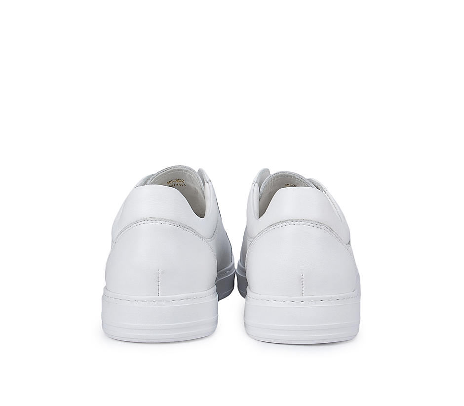 White Slip-on Leather Sneakers