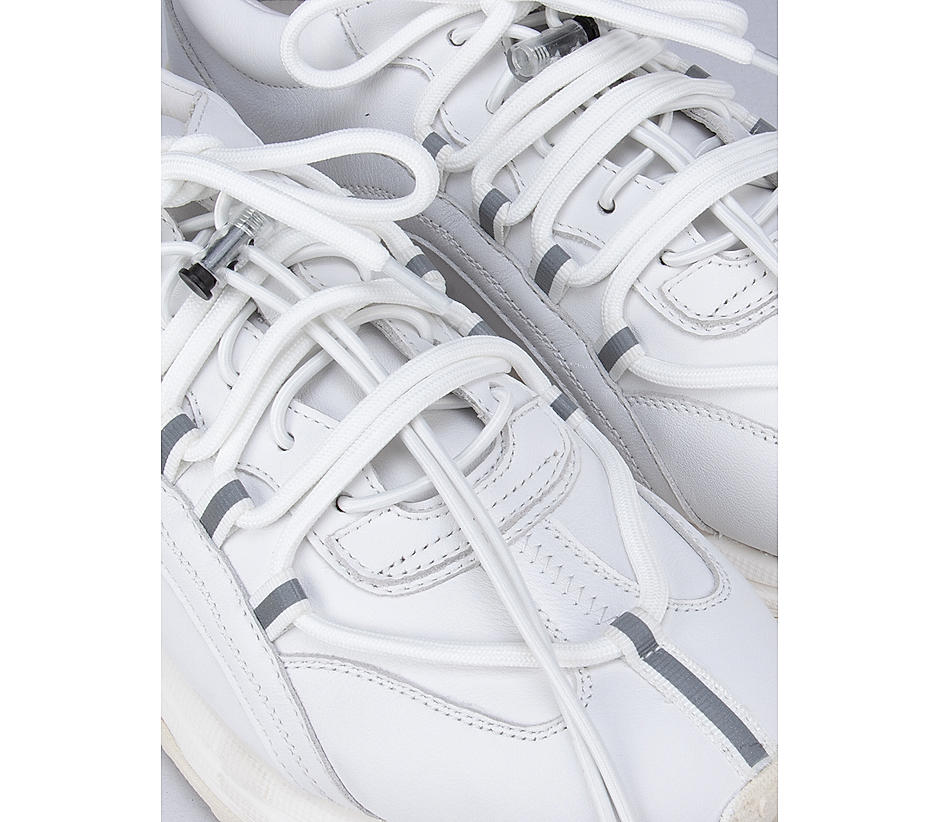 White Chunky Leather Sneakers