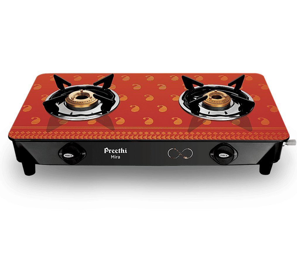 Buy Mira 2B Designer gas stove with Bati Online at Preethi E shop