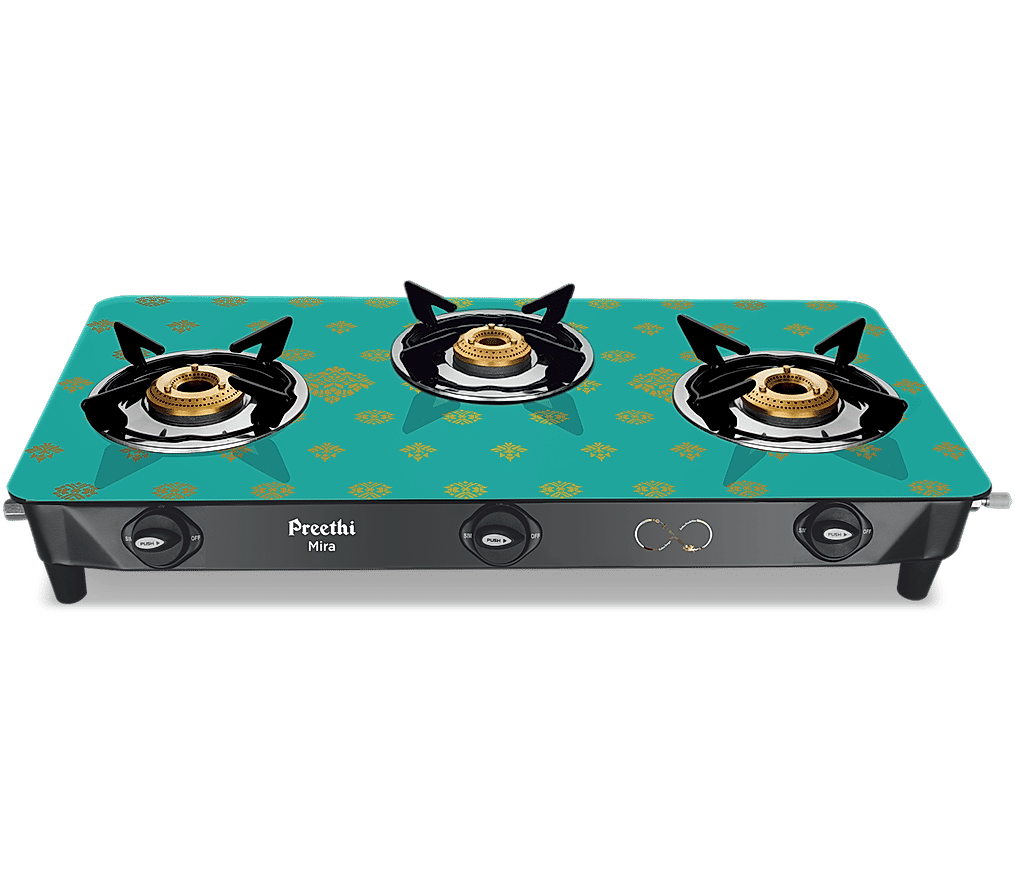 Buy Mira 3B Designer gas stove with Bati Online at Preethi E shop