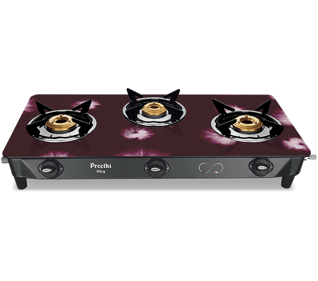 Buy Mira 3B Designer gas stove with Bati Online at Preethi E shop